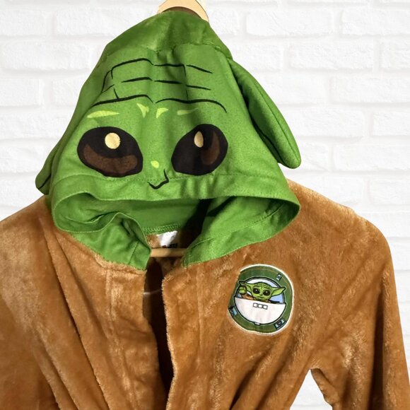 LEGO Star Wars Baby Yoda Plush Robe Size 8 Grogu Hooded Bathrobe Brown Force - Picture 2 of 6
